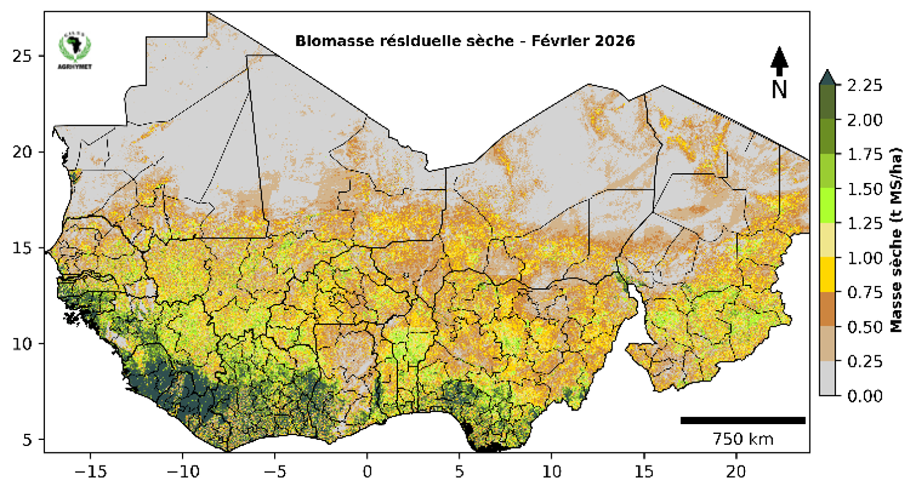 Prototype service developed by AGRHYMET on dry grass biomass estimation